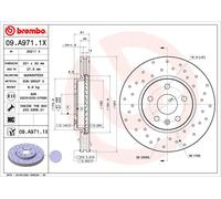 Disco freno BREMBO 09.A971.1X, 1 Pezzo