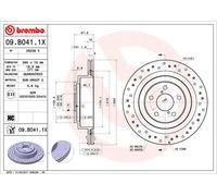 2x Disco freno perforato/ventilazione interna 09.B041.1X BREMBO per SUBARU