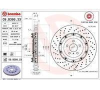 2x Disco freno perforato/ventilazione interna 09.B386.33 BREMBO per NISSAN GT-R
