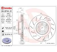 Disco freno BREMBO 09B74451 anteriore, ventilato, altamente carbonizzato, 1 Pezzo