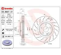 2x Disco freno perforato/ventilazione interna 09.B807.51 BREMBO