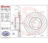 2x Disco freno perforato/ventilazione interna 09.C500.1X BREMBO per TOYOTA