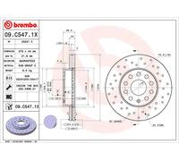 2x Disco freno perforato/ventilazione interna 09.C547.1X BREMBO per VW AUDI SEAT