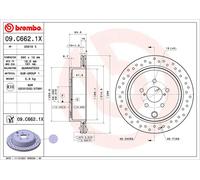BREMBO disco freno 09.C662.1X forato diametro 290 spessore 18 mm 5 fori