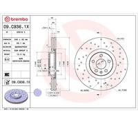2x Disco freno perforato/ventilazione interna 09.C936.1X BREMBO per VOLVO S90 II