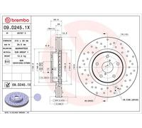 2x Disco freno perforato/ventilazione interna 09.D245.1X BREMBO per SUBARU