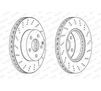 2x Disco freno perforato/ventilazione interna DDF1693C FERODO per MERCEDES-BENZ
