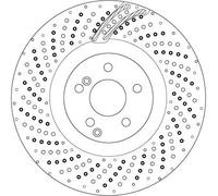 2x Disco freno perforato/ventilazione interna DF6873S TRW per MERCEDES-BENZ