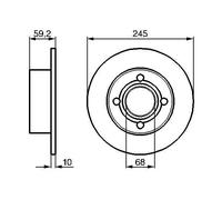 2x Disco freno pieno 0 986 478 019 BOSCH per AUDI 100 C3 Tre volumi COUPE B3