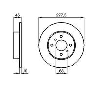 Disco freno BOSCH 0 986 479 105 posteriore, pieno, 1 Pezzo