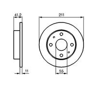 2x Disco freno pieno 0 986 479 119 BOSCH per DAIHATSU CUORE VI TREVIS CUORE VII