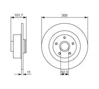 Disco freno BOSCH 0 986 479 573 posteriore, pieno, 1 Pezzo