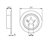 Disco freno BOSCH 0 986 479 613 posteriore, pieno, 1 Pezzo