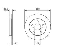 2x Disco freno pieno 0 986 479 765 BOSCH per TOYOTA AURIS