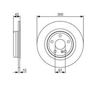 Bosch BD1725 Dischi freno, Certificato ECE-R90, 1 set di 2 dischi