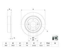 Disco freno BOSCH 0 986 479 E45 posteriore, pieno, 1 Pezzo