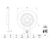 Bosch Disco freno 0 986 479 G98 posteriore pieno altamente carbonizzato 1 pezzo