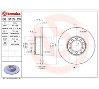 2x Disco freno pieno 08.3189.20 BREMBO per MERCEDES-BENZ /8 123 Tre volumi