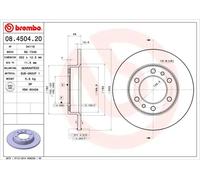 2x Disco freno pieno 08.4504.20 BREMBO per TOYOTA LAND CRUISER HILUX IV Pick-up
