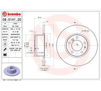 2x Disco freno pieno 08.5141.20 BREMBO per BMW 5 5 Touring