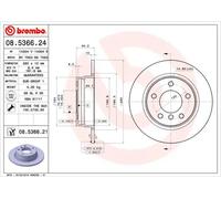 2x Disco freno pieno 08.5366.21 BREMBO per BMW 3 3 Coupé 3 Touring 3 Compact