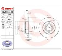2x Disco freno pieno 08.5775.20 BREMBO per AUDI 100 C3 Tre volumi 100 C3 Avant