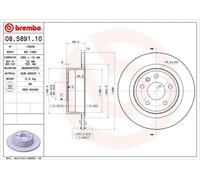 2x Disco freno pieno 08.5891.10 BREMBO per OPEL OMEGA B OMEGA B Familiare