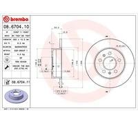 2x Disco freno pieno 08.6704.11 BREMBO per RENAULT ESPACE III AVANTIME