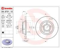 2x Disco freno pieno 08.6751.10 BREMBO per AUDI A4 B5 A4 B5 Avant