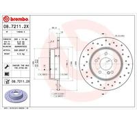 2x Disco freno pieno 08.7211.2X BREMBO per MERCEDES-BENZ CLASSE E CLK Cabriolet