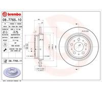 2x Disco freno pieno 08.7765.11 BREMBO per VOLVO V70 I S80 I V70 II S60 I S70