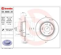 2x Disco freno pieno 08.8868.20 BREMBO per HONDA CR-V II