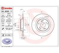 2x Disco freno pieno 08.9092.11 BREMBO per HONDA S2000