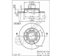 2x Disco freno pieno 08.9136.11 BREMBO per AUDI SEAT