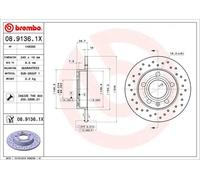 2x Disco freno pieno 08.9136.1X BREMBO per AUDI SEAT
