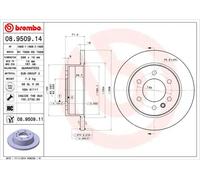 2x Disco freno pieno 08.9509.11 BREMBO per MERCEDES-BENZ VW