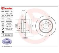 2x Disco freno pieno 08.9580.11 BREMBO per MERCEDES-BENZ CLASSE A