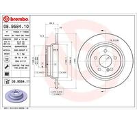 2x Disco freno pieno 08.9584.11 BREMBO per MERCEDES-BENZ CLASSE E T-Model CLS