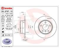 2x Disco freno pieno 08.9787.11 BREMBO per BMW 1