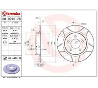 2x Disco freno pieno 08.9975.76 BREMBO per MAZDA 5 3 Tre volumi 3