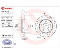 BREMBO 08.A029.1X Disco freno
