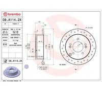 BREMBO 08.A114.2X Disco freno per HYUNDAI,HYUNDAI (BEIJING),KIA,KIA (DYK)