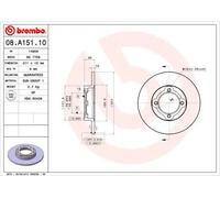 2x Disco freno pieno 08.A151.10 BREMBO per DAIHATSU CUORE II CUORE IV
