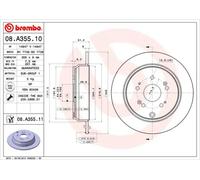 2x Disco freno pieno 08.A355.11 BREMBO per HONDA CR-V II CR-V IV CR-V III