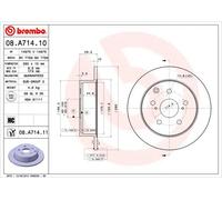 2x Disco freno pieno 08.A714.11 BREMBO per TOYOTA AVENSIS Tre volumi AVENSIS