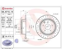 2x Disco freno pieno 08.A715.1X BREMBO