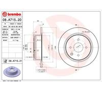2x Disco freno pieno 08.A715.21 BREMBO per NISSAN TIIDA Hatchback CUBE