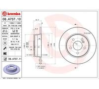 2x Disco freno pieno 08.A737.11 BREMBO per MERCEDES-BENZ CLASSE C T-Model