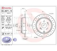 2x Disco freno pieno 08.A871.1X BREMBO per HONDA CR-V III CR-V IV