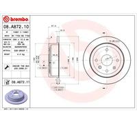2x Disco freno pieno 08.A872.11 BREMBO per CHEVROLET DAEWOO